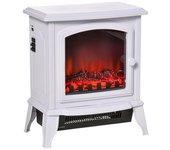Chimenea Eléctrica De Abs Vidrio Homcom 36,5x24x45,5 Cm-blanco
