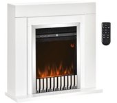 Chimenea Eléctrica De Mdf Acero Vidrio Homcom 79x26x77,5 Cm-blanco