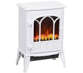 Chimenea Eléctrica De Metal Plástico Homcom 39x23x56,5 Cm Blanco