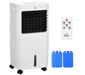 Enfriador De Aire Portátil De Abs Homcom 32x37x74 Cm-blanco