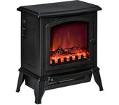Chimenea Eléctrica De Abs Vidrio Homcom 36,5x24x45,5 Cm-negro