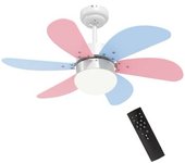 Ventilador De Techo Con Luz 34w Ø82,5 Cm Motor Dc Con 6 Aspas Homcom