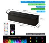 Chimenea Eléctrica Inteligente 3d Con Humidificador De Vapor De Agua Y Llama Decorativa Led, 150cm