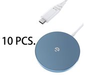 Cargador Rápido Magsafe Para Iphone, Más Rápido Que La Carga Inductiva Original, Azul, 10pcs
