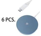 Cargador Rápido Magsafe Para Iphone, Más Rápido Que La Carga Inductiva Original, Azul, 6pcs