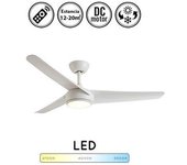 Ventilador De Techo Silencioso, Motor Dc Eficiente, Mando A Distancia, Temporizador, Memoria De Color, Patras 24w Color Blanco