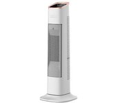 Calefactor Cerámico Serie Vertical 2000w Blanco Y Oro | 3 Funciones, Termostato Regulable, Función Oscilante