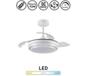 Ventilador De Techo Lander Blanco Motor Dc 2 Tamaños Grande Y Pequeño | Lampara Ventilador De Techo Con Luz Regulable Pequeño Diámetro: 39-92 Cm