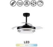 Ventilador De Techo Con Luz Silencioso Dc Con Mando Lander Negro 92 Cm Invierno-verano Color Luz Regulable