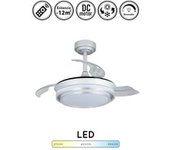 Ventilador De Techo Con Luz Silencioso Dc Con Mando Lander Plateado 92 Cm Invierno-verano Color Luz Regulable