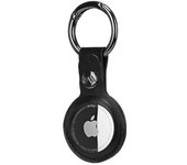 Carcasa Airtag Casa Mate Efecto Cuero Con Llavero Mosquetón Negro