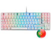 Mars Gaming Mkrevoprowbpt Blanco, Teclado Rgb, Switch Outemu Pro Azul, Idioma Portugués