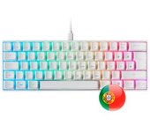 Mars Gaming Mkminiwrpt Blanco, Teclado Mecánico Rgb, Ultra-compacto, Switch Rojo, Pt