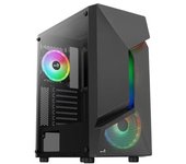 Aerocool Scapebkv3, Caja Pc Atx, Frontal Rgb Led, Cristal Templado, 3 Ventiladores Argb