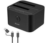 Estación De Acoplamiento De Disco Duro De Doble Bahía Usb C 3.0 A Base Caddy De Disco Duro Sata
