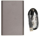 Disco Duro Externo Usb3.0 De Alta Velocidad Mecanizado Cnc Ultrafino Hdd Externo Portátil Para Computadoras Televisores Teléfonos Móviles Gris Plata