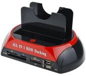Estación De Acoplamiento De Disco Duro De Doble Bahía, Estación De Acoplamiento Usb 3.0 A Sata Ide Hdd Con Lector De Tarjetas Para