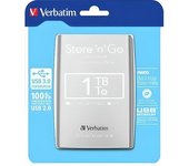 Disco Duro Externo Verbatim Store'n'go - 1 Tb - Usb 3.0 - 2.5" - Gris