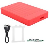 Caja De Disco Duro Hdd Enclosure Piezas Para Portátiles Usb3.0 2,5 Pulgadas Sata A Usb Ssd De Estado Sólidorojo