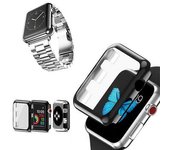 Kit Pulsera Acero + Herramienta + Funda Protectora + Cristal Gift4me Compatible Con Reloj Apple Watch Series 10 - 46mm - Cinza / Transparente