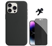 Kit De Película De Vidrio Templado De Privacidad + Cubierta Protectora Trasera De Silicona + Soporte Magnético Con Patas Gift4me Compatible Con Movil