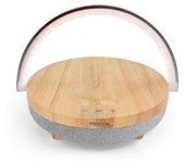 Lámpara Led Inalámbrica Speaker Ligth Prixton - Cargador Para Móvil - Altavoz Bluetooth - 3 Niveles De Iluminación - Madera