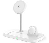 Soporte De Cargador Inalámbrico 3 En 1 Carga Rápida Con Adaptador De 30w Compatible Con Iphone 15/14/13/12 Series Iwatch Y Airpods Veanxin