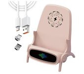 Veanxin Q18 Base De Carga Base De Carga Rápida Multifuncional Soportes De Cargador Inalámbrico Versátiles Rosa