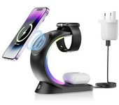 Cargador Sin Luz Rgb Mag Carga Rápida Segura Para Apple Veanxin Magnético Negro