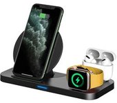 Veanxin Soporte De Carga De Cargador Inalámbrico 3 En 1 Compatible Con Apple Watch Y Airpods Pro Base De Carga Rápida Para Iphone 12 Pro