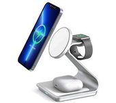 Cargador Inalámbrico 3 En 1 Para Estación De Carga Inalámbrica De Aleación De Aluminio Magsafe Compatible Con Iphone 14/13/12 Apple Watch Airpods