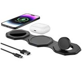 Estación De Carga De Cargador Inalámbrico Plegable 3 En 1 Soporte De Cargador De Viaje Rápido Para Múltiples Dispositivos Para Iphone Apple Veanxin