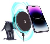 Cargador De Coche Inalámbrico Con Imán Fuerte Serie Magsafe Para Apple Veanxin Magnético Negro