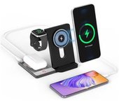 Estación De Carga Inalámbrica 15w 3 En 1 Cargador Inalámbrico Para Iphone 15 14 13 12 11 Pro Max/x/8 Iwatch Ultra 8 7 6 5 4 3 2 Airpods Pro Veanxin