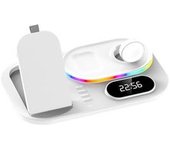 Carga Inalámbrica Soporte De Carga Inalámbrico 4 En 1 Para Iphone/reloj/airpods Blanco Veanxin
