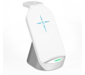 Soporte De Cargador Inalámbrico De 15 W Base De Carga De Escritorio 3 En 1 Para Iphone Apple Watch Airpods Blanco Veanxin