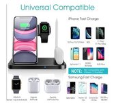 Cargador Inalámbrico 4 En 1 Estación De Carga Rápida Certificada Qi Compatible Con Apple Watch Airpods Pro Iphone Veanxin