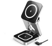 Cargador Inalámbrico Magnético 3 En 1 Estación De Carga Inalámbrica Plegable Compatible Con Iphone 15 14 13 12 Pro Max/mini Para Apple Watch Veanxin