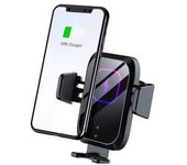 Cargador De Coche Gratuito Qi Carga Rápida Sujeción Automática Soporte Para Teléfono De Coche Ventilación De Aire Para Apple Veanxin Silk Black