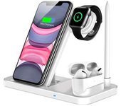 Cargador Inalámbrico Estación De Carga Rápida 4 En 1 Con Certificación Qi Compatible Con Apple Watch Airpods Pro Iphone Veanxin