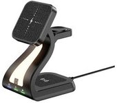 Cargador Inalámbrico Magnético De 15w Soporte De Carga Rápida 3 En 1 Compatible Con Apple Iphone Iwatch Airpods Negro Veanxin