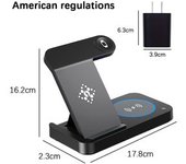 Cargador Inalámbrico 3 En 1 Estación De Carga Rápida De 15w Para Apple Watch 9/8/ultra 2/ultra/se/7/6/5/4/3/2 Para Airpods 3/2/1/pro/pro Veanxin