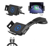 Cargador De Coche Inalámbrico Plegable Para Samsung Veanxin Negro