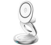 Cargador Inalámbrico De Inducción Plegable 3 En 1 Compatible Con Magsafe 15w