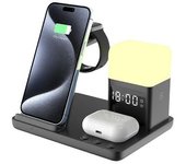 Cargador Inalámbrico Tipo B Z18 6 En 1 Para Teléfono, Reloj, Auriculares, Soporte De Carga, Luz Nocturna, Despertador - - Estilo A
