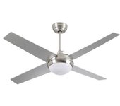 Ventilador De Techo Con Luz 4 Aspas 56w 6 Velocidades Montana Plateado Thinia Home