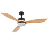 Ventilador De Techo Con Luz 3 Aspas Negra 56w 6 Velocidades Nueva York Dayron