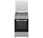 Cocina De Gas Con Horno Svan 4 Fuegos 55l Tapa Cristal Inox 50 Cm