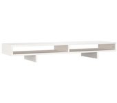 Soporte Para Monitor Madera Maciza De Pino Blanco 100x27x14 Cm Vidaxl