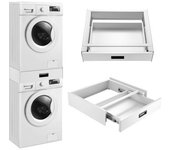Marco De Instalación Universal Con Estante Extraíble Para Lavadoras Y Secadoras [en.casa]
